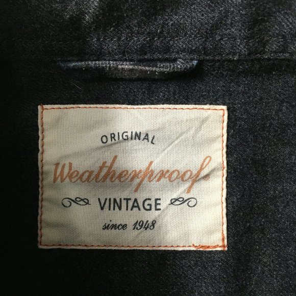 #7 Weatherproof Vintage Men's Flannel Shirt Sz L Grey Blue Plaid Copen Button Up - Picture 7 of 10